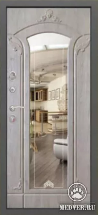 Декоративная входная дверь с зеркалом-20