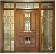 Тамбурная дверь с боковой и верхней вставкой-66